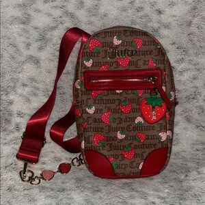 Juicy Couture Brown and Red Strawberry Crossbody Bag